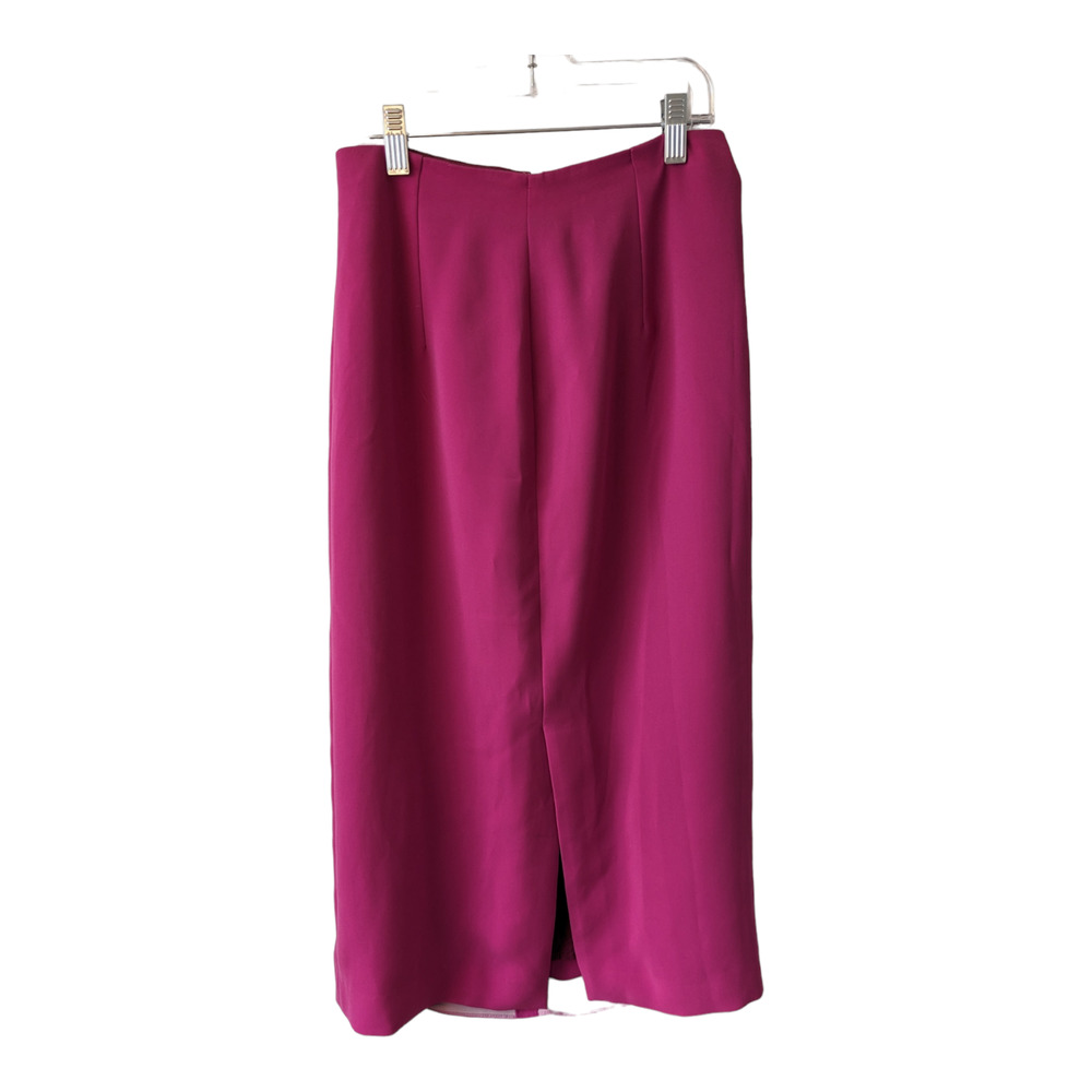 Iena Size 34 US XS Pencil Midi Skirt Rose Pink Front Slit Full Length